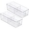 mDesign Plastic Kitchen Cabinet Divided Storage Organizer Bin